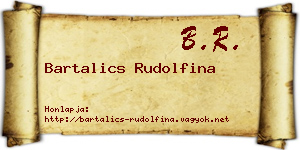 Bartalics Rudolfina névjegykártya
